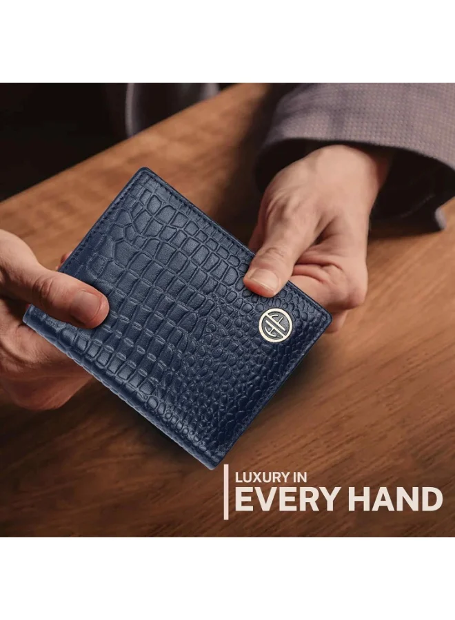 Hammonds Flycatcher  Wallet for Men Leather Original, Mens Wallet, Leather Wallets for Men Stylish, Bi-Fold Wallets for Man, 3 Card Slots, 2 ID Slots, Coin Pocket, Gift for Mens-HF514 CR BU  | Best Price UAE